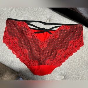 Red Lace Brief NWT